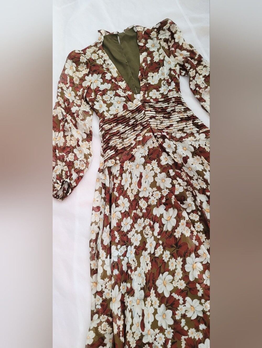 NWOT! ASTR Fall Formal Floral Anthro Women's Open-Back Chiffon Maxi Dress Small - Picture 11 of 17